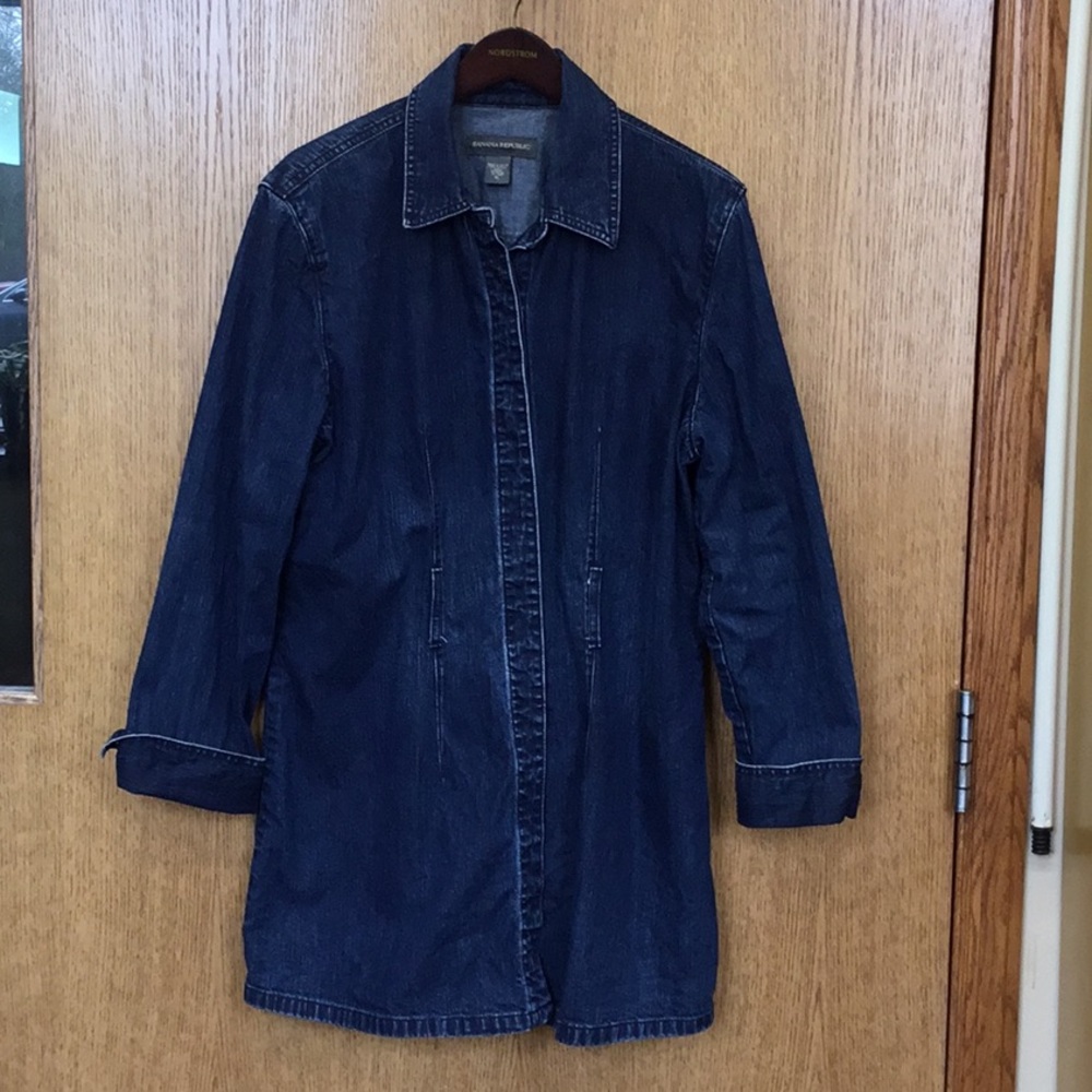 Banana Republic Denim Duster/Trench/Jacket Size XL